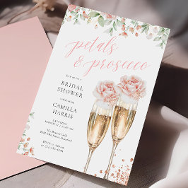 Petals und Prosecco Blush Brautparty Einladung