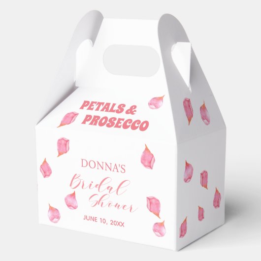 Petals und Prosecco Blush Brautparty Geschenkschachtel (Vorderseite)