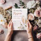 Petals und Prosecco Blush Pink Brautparty Einladung