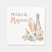 Petals und Prosecco Blush Pink Brautparty Serviette (Vorderseite)