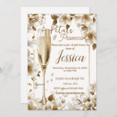 Petals und Prosecco Braudusche Einladung (Vorne/Hinten)
