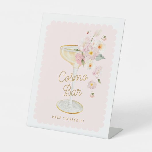 Petals und Prosecco-Brautparty-Bar Sockelschild (Vorderseite)