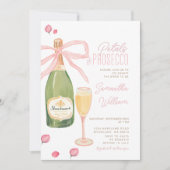 Petals und Prosecco Brautparty Brunch Einladung (Vorderseite)