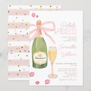 Petals und Prosecco Brautparty Brunch Einladung