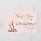 Petals und Prosecco Brautparty Danke Karte (Vorne/Hinten)