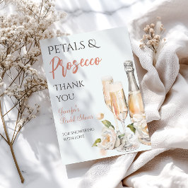 Petals und Prosecco-Brautparty Dankeskarte