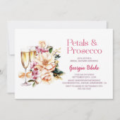Petals und Prosecco-Brautparty Einladung (Vorderseite)