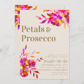 Petals und Prosecco-Brautparty Einladung (Vorne/Hinten)