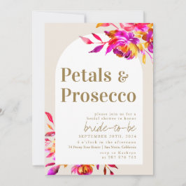 Petals und Prosecco-Brautparty Einladung