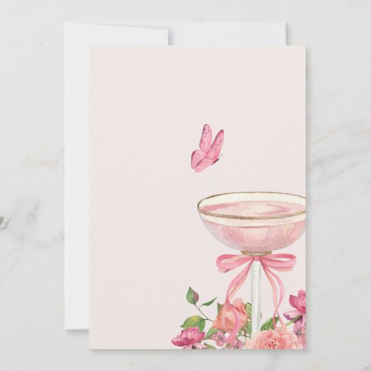 Petals und Prosecco Brautparty Einladung (Rückseite)