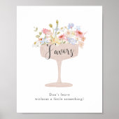 Petals und Prosecco Brautparty Favoriten Zeichen Poster (Vorne)