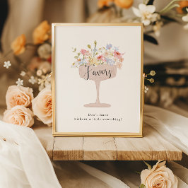 Petals und Prosecco Brautparty Favoriten Zeichen Poster