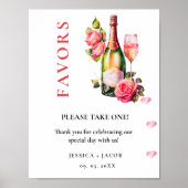 Petals und Prosecco Brautparty Favoriten Zeichen Poster (Vorne)