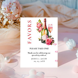 Petals und Prosecco Brautparty Favoriten Zeichen Sockelschild