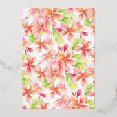 Petals und Prosecco Brautparty Frangipani art Folieneinladung (Rückseite)