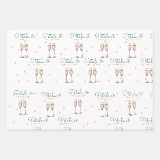 Petals und Prosecco-Brautparty Geschenkpapier Set (Vorderseite 2)