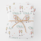 Petals und Prosecco-Brautparty Geschenkpapier Set (Beispiel)