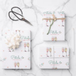 Petals und Prosecco-Brautparty Geschenkpapier Set<br><div class="desc">Brautparty- und Kartonfolien</div>