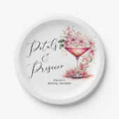 Petals und Prosecco Brautparty Paper Teller (Vorderseite)