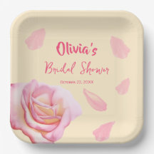 Petals und Prosecco Brautparty Paper Teller