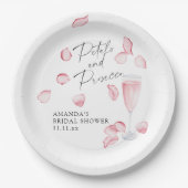 Petals und Prosecco-Brautparty Pappteller (Vorderseite)