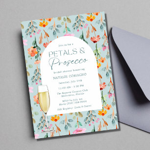 Petals und Prosecco-Brautparty-Party Einladung