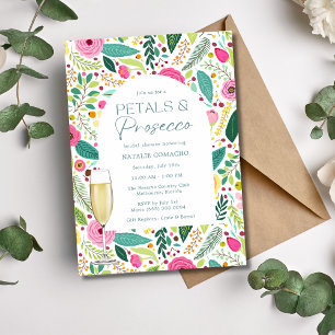 Petals und Prosecco Brautparty Party Einladung