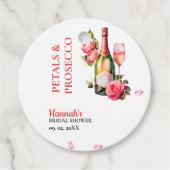 Petals und Prosecco-Brautparty Party Geschenkanhänger (Vorderseite)