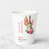 Petals und Prosecco-Brautparty Party Pappbecher (Rückseite)