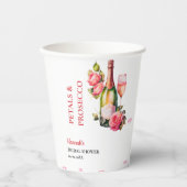 Petals und Prosecco-Brautparty Party Pappbecher (Vorderseite)
