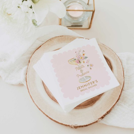 Petals und Prosecco Brautparty Personalisiert Serviette