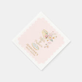 Petals und Prosecco Brautparty Personalisiert Serviette (Ecke)