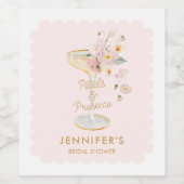 Petals und Prosecco Brautparty Personalisiert Weinetikett (Einzelnes Label)