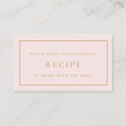 Petals und Prosecco Brautparty Rezept Begleitkarte (Vorderseite)