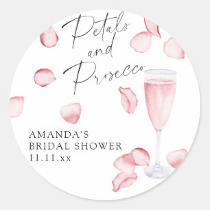 Petals und Prosecco-Brautparty Runder Aufkleber