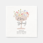 Petals und Prosecco-Brautparty Serviette (Vorderseite)