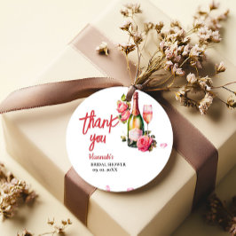 Petals und Prosecco Brautparty Vielen Dank Geschenkanhänger