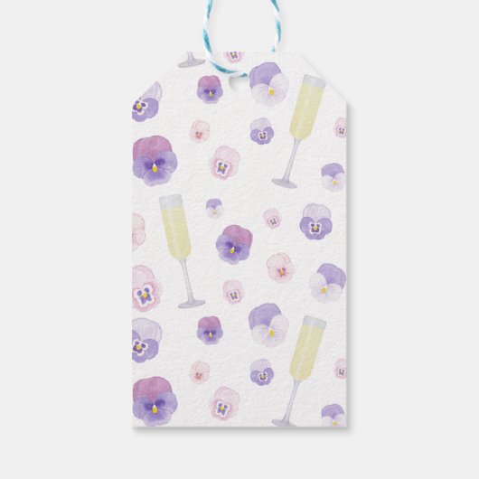 Petals und Prosecco Brautparty Vielen Dank Geschenkanhänger (Rückseite)