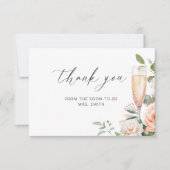 Petals und Prosecco Brautparty Vielen Dank Karte (Vorderseite)