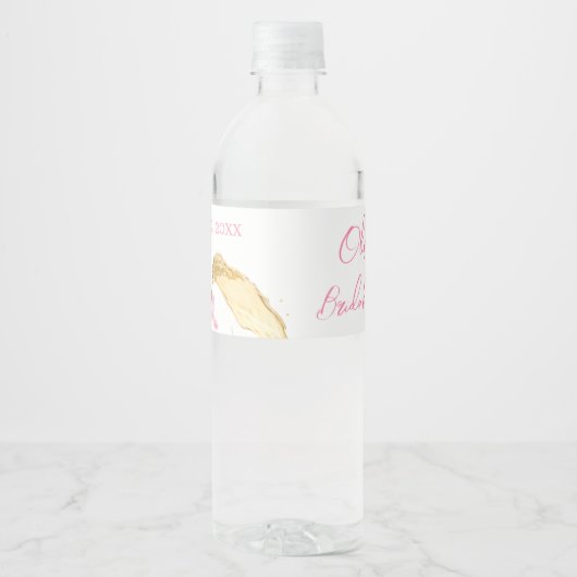 Petals und Prosecco-Brautparty Wasserflaschenetikett (Vorderseite)