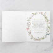 Petals und Prosecco Brautparty Wildblume Dankeskarte (Innenseite)