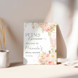 Petals und Prosecco Brautparty willkommen Poster