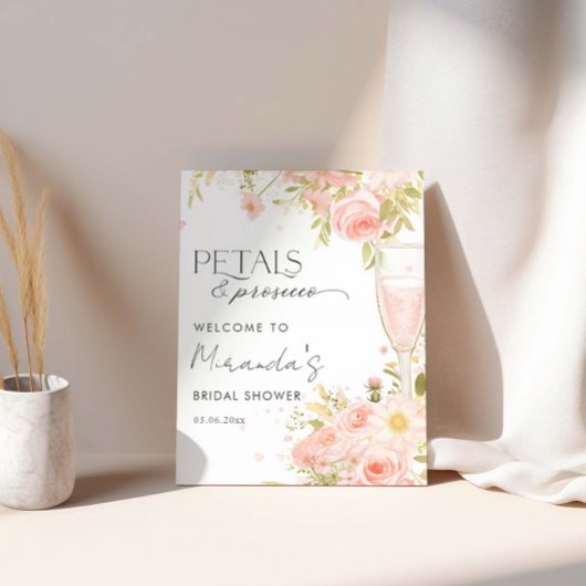 Petals und Prosecco Brautparty willkommen Poster