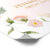 Petals und Prosecco Brautparty Willkommen Poster (Ecke)