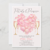 Petals und Prosecco Bridal Dusche Einladung (Vorderseite)