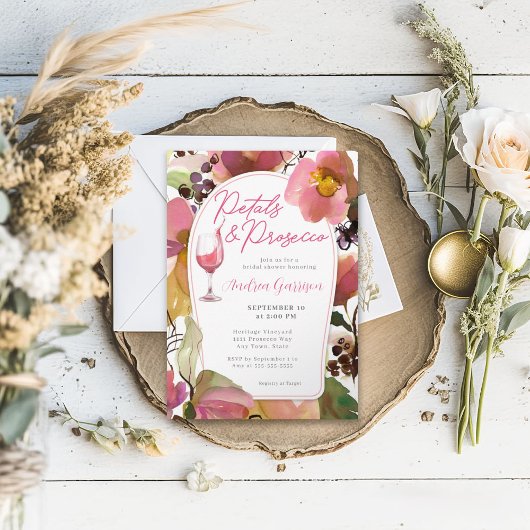 Petals und Prosecco Bridal Dusche Einladung