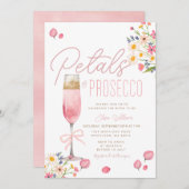 Petals und Prosecco Brunch Brautparty Einladung (Vorne/Hinten)