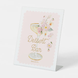 Petals und Prosecco Dessert Bar Pedestal Zeichen Sockelschild