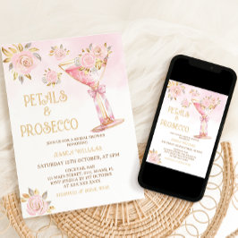 Petals und Prosecco Elegantes Brautparty Einladung
