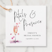 Petals und Prosecco Elegantes Script-Brautparty Geschenkanhänger (Vorderseite)